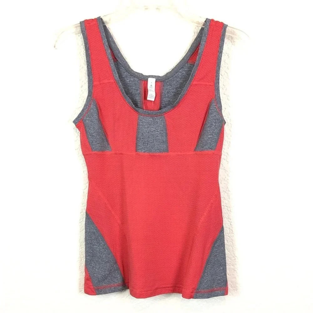 Lululemon Run Recharge Color block Orange Tank size 4